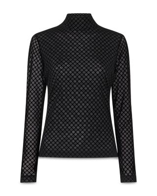 Checked Flocked Mesh Top