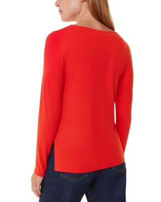 Slim Fit Boat Neck Top 