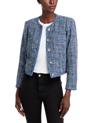 【ALUDE SELECT】blue laxury tweed jacket ALUDE SELECT】Blue Luxury Tweed Jacket