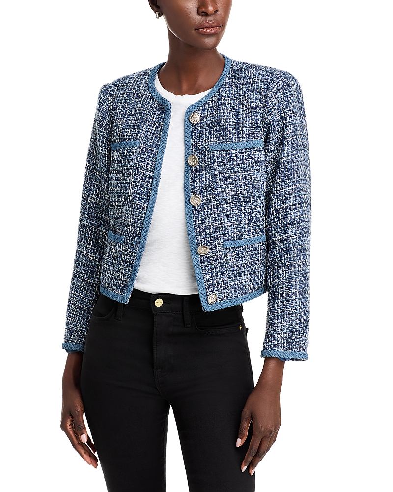 AQUA TWEED BOXY BLAZER - EXCLUSIVE