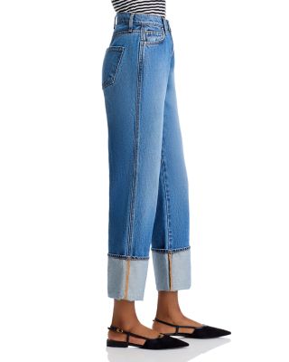Dylan High Rise Straight Leg Cuffed Jeans in Seaside Wash