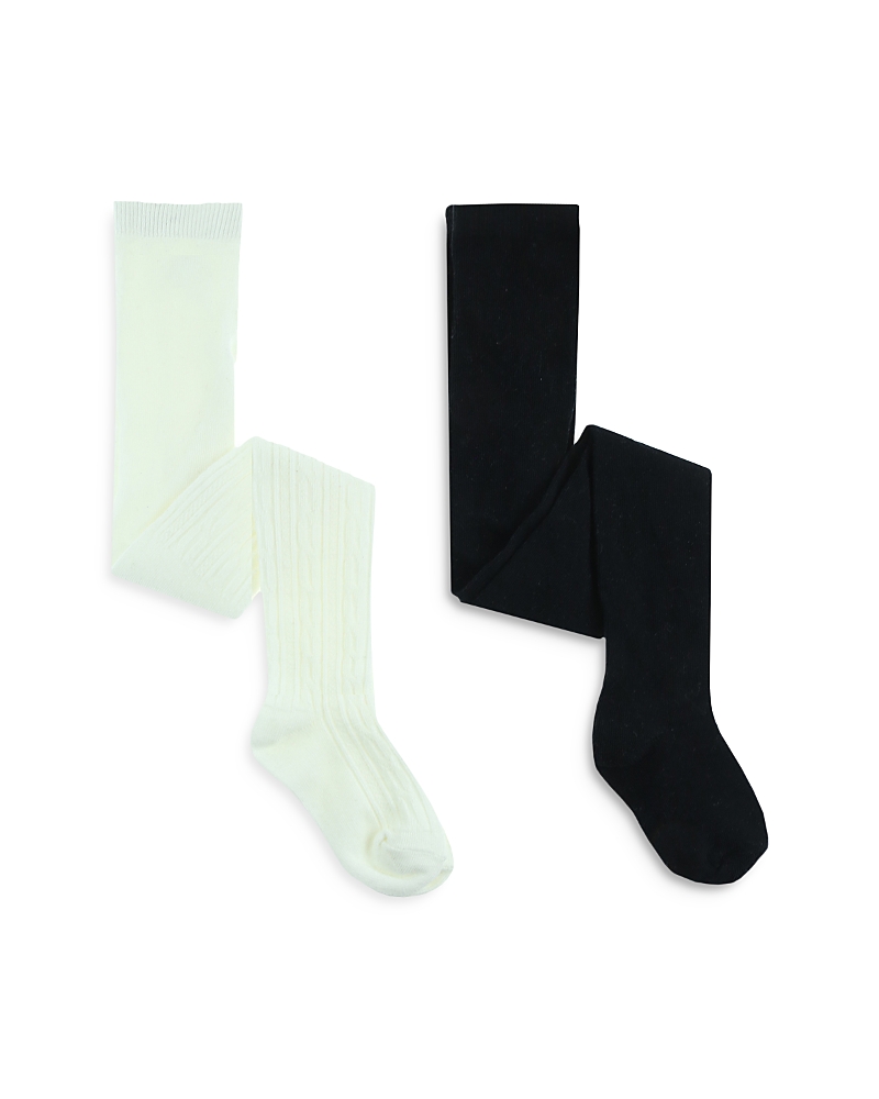 CAPELLI GIRLS' CABLE & SOLID KNIT TIGHTS, 2 PACK - LITTLE KID