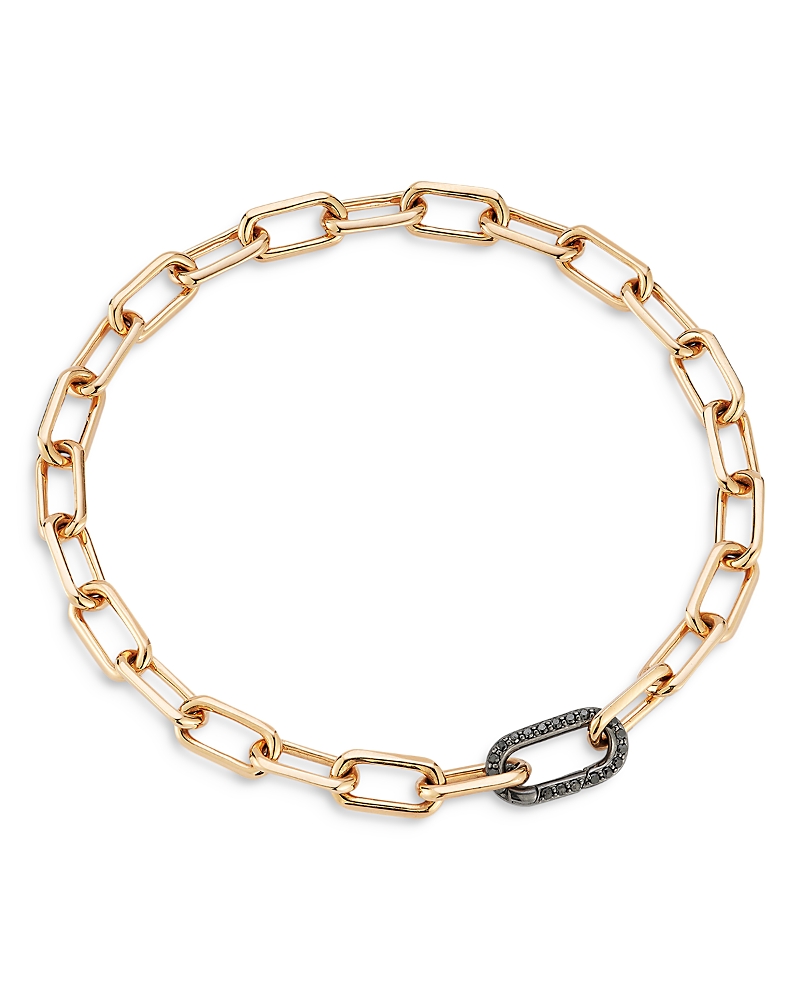 Walters Faith Men's 18k Black & Rose Gold Diamond Clasp Chain Link Bracelet In Black/pink