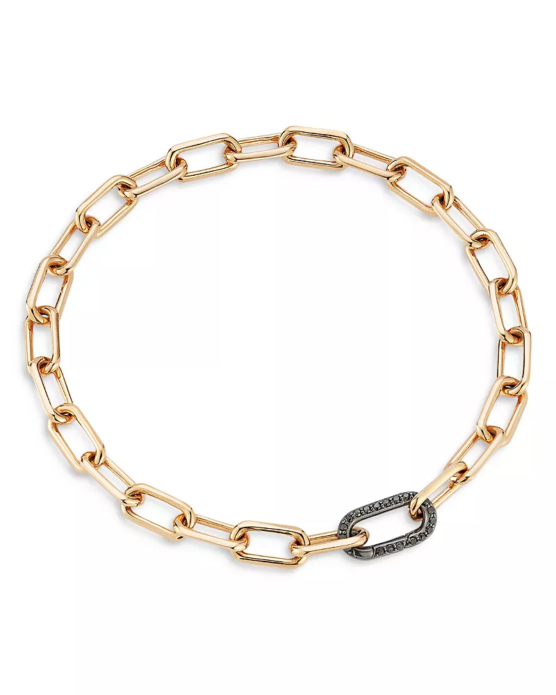 Walters Faith Men's 18K Black & Rose Gold Diamond Clasp Chain Link Bracelet