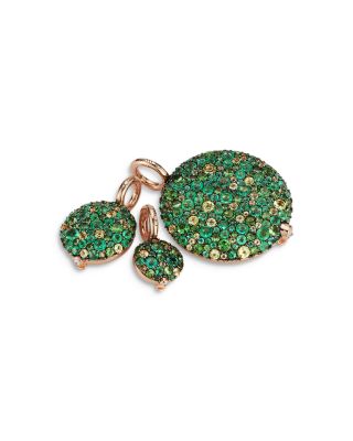 Walters Faith - 18K Rose Gold Emerald Cluster Pebble Locket Pendant