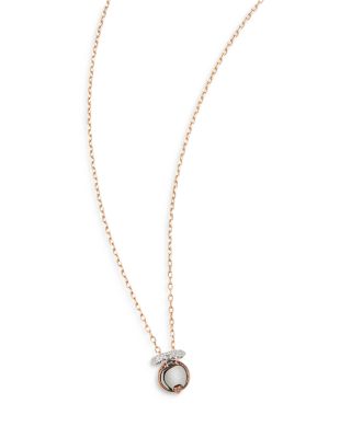 18K Rose & White Gold Diamond Chantecaille Small Pebble Charm Pendant