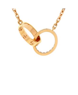 Pre-Owned Cartier - Love Interlocking Necklace 18K Rose Gold with Diamonds