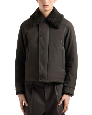 Emporio Armani - Twill Jacket with Faux Fur Collar