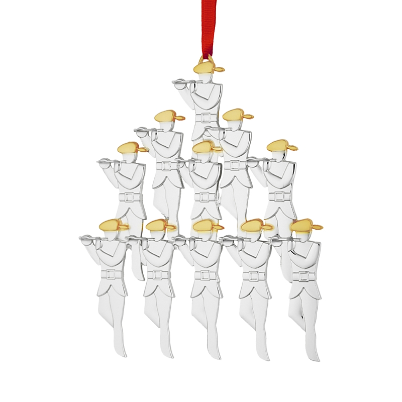 Nambe Pipers 12 Days Of Christmas Holiday Ornament In Silver