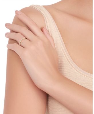 18K Yellow Gold Triplet Thin Stacking Ring with Diamonds, 0.34 tcw