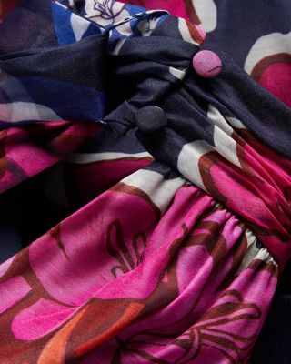 Kinosei Organza Tie Neck Halter Maxi Dress