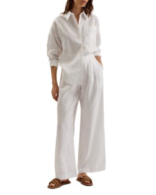 Toloca Linen Oversized Long Sleeve Shirt