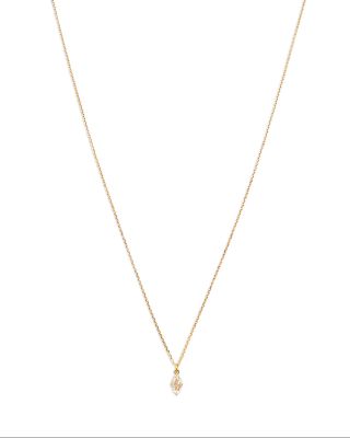 kate spade new york Cubic Zirconia Vertical Marquise Pendant Necklace in Gold-Tone, 16-19