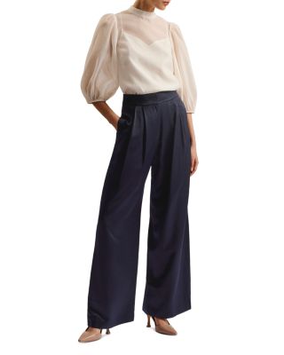 Teerut Satin Tailored Wide Floor Length Trousers