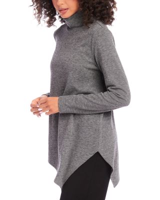 Asymmetric Hem Turtleneck Sweater