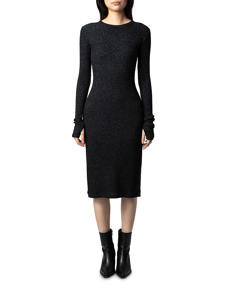 Zadig & Voltaire Ruby Midi Dress In Noir