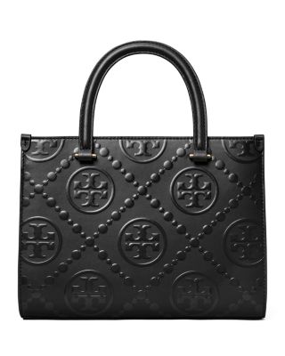 T Monogram Embossed Square Tote