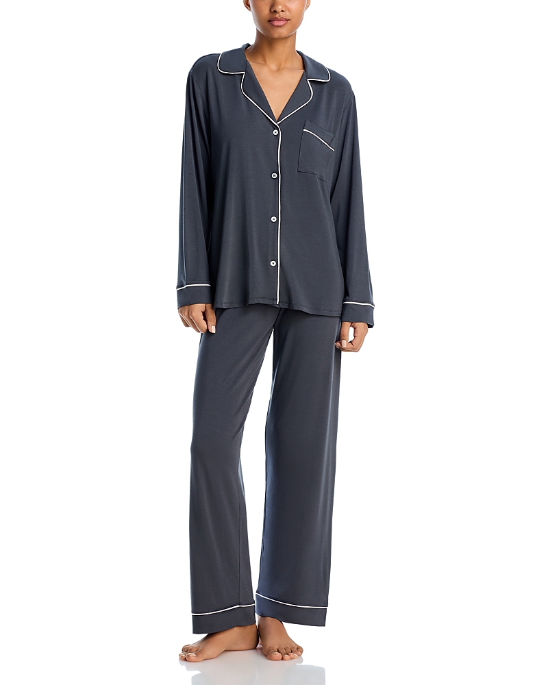 Eberjey Gisele Long Pj Set In Graphite/sorbet