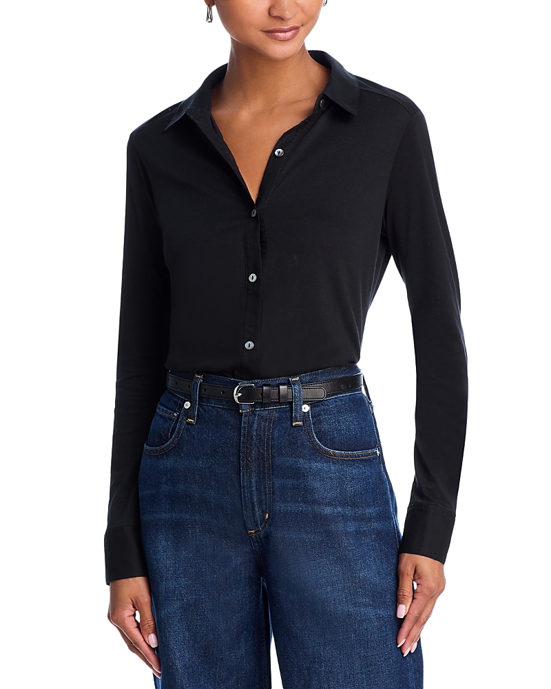 Theory Pima Cotton Shirt In Black