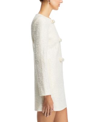 Boucle Bow Embellished Mini Dress