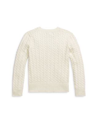 Girls' Metallic Cable Cotton Blend Cardigan - Little Kid