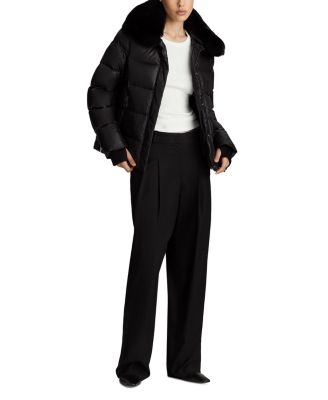 Vera Shearling Trim Down Coat 