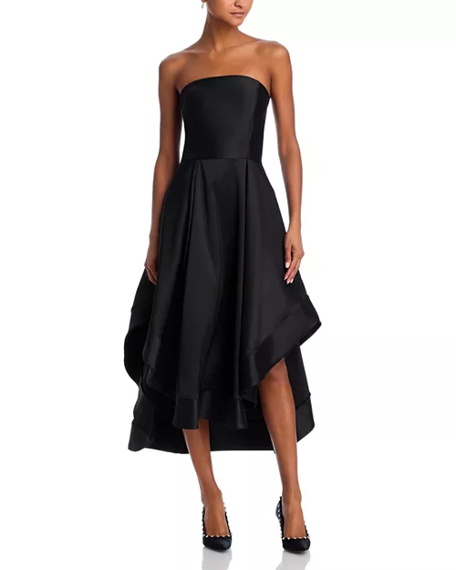 mikado strapless midi gown - exclusive