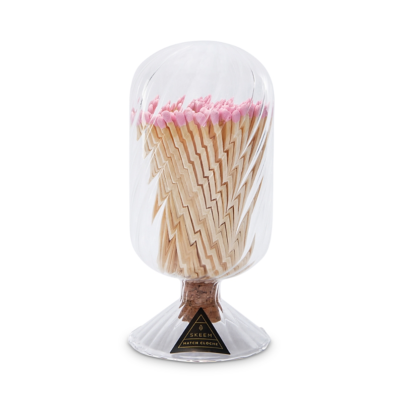 Skeem Design Helix Match Cloche, Pink-tipped Matches In Clear / Pink