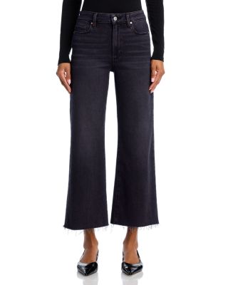 Anessa High Rise Wide Leg Ankle Jeans in Black Lotus