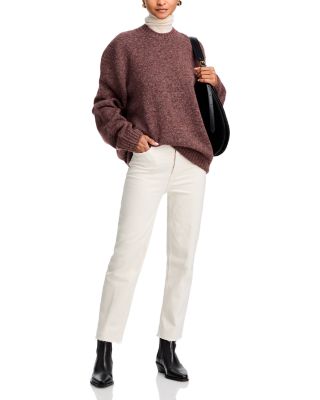 70s Stove Pipe High Rise Straight Ankle Jeans in Vintage White