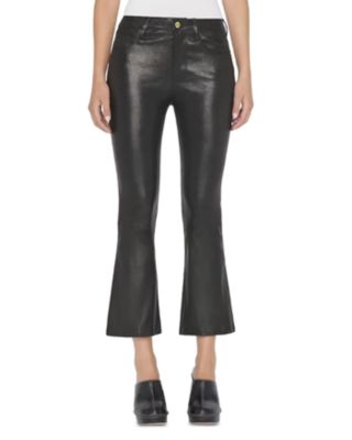 FRAME - Le Crop High Rise Cropped Mini Bootcut Jeans in Washed Black