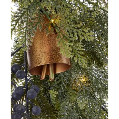 Blueberries & Harmony Bells 30" Wreath with Fairy Lights