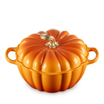 Enameled Cast Iron Figural Pumpkin Cocotte