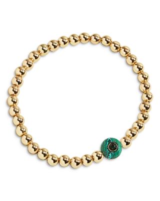 Baublebar Pave & Stone Beaded Stretch Bracelet in Gold Tone