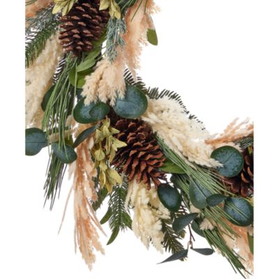 Seasonal LLC - Eucalyptus and Pampas 30" Wreath