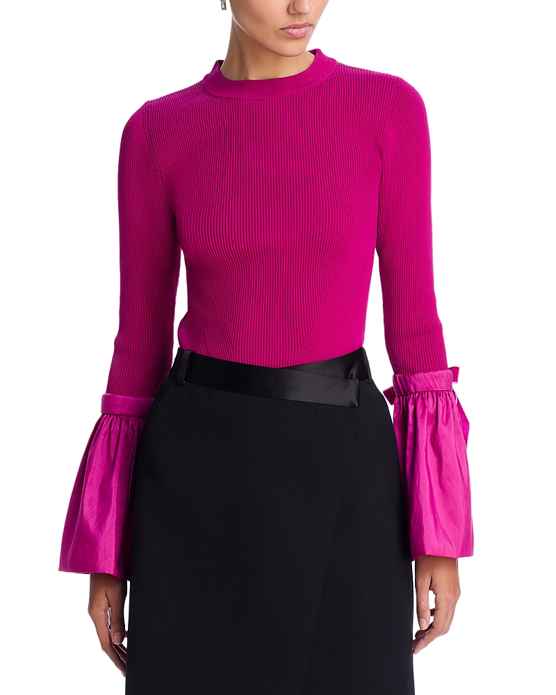 SIMKHAI FLARED CUFF LONG SLEEVE TOP