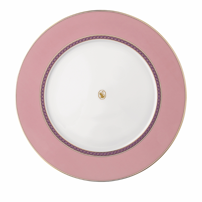 Rosenthal Swarovski Signum Dinner Plate In Pink