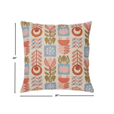 Scandi Fun Embroidered Print Decorative Pillow, 20&amp;quot; x 20&amp;quot;