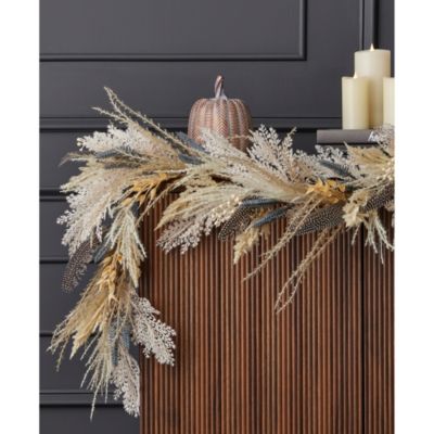 Fall Fields Bouquet with Feathers and Pampas 6' Garland