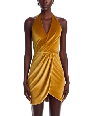 Black Halo Elaria Velvet Halter Dress | Bloomingdale's Women