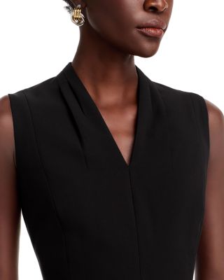 Tonya Pleated Sleeveless V Neck Sheath Dress - Exclusive