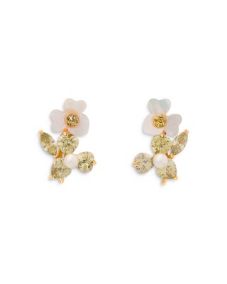 kate spade new york Mixed Stone Flower Cluster Stud Earrings in Gold Tone