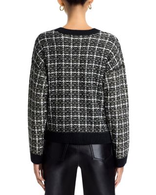 Tweed V Neck Cardigan Sweater - Exclusive