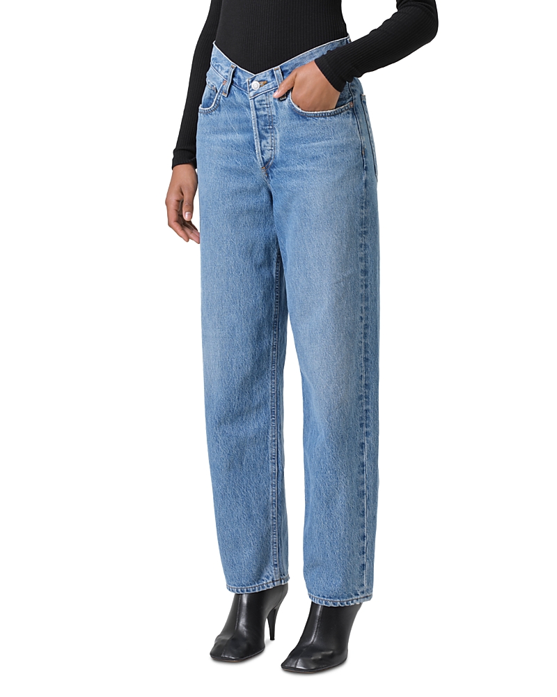 Agolde V-Waist High Rise Baggy Jeans in Fairway