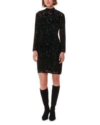 Embellished Floral Velvet Dress