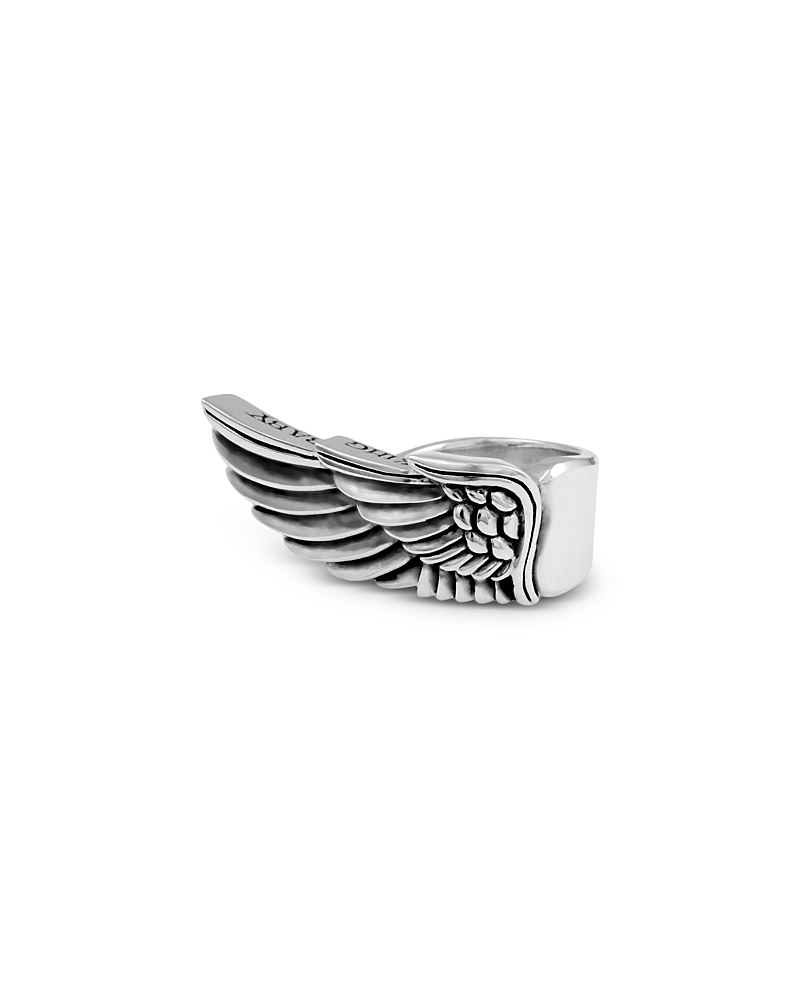 KING BABY STUDIO MEN'S STERLING SILVER FEATHERED WING RING