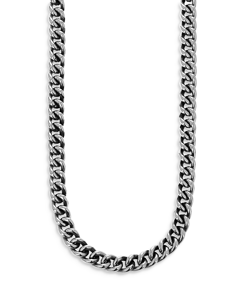 King Baby Studio Sterling Silver Men's Curb Link Chain Necklace, 24