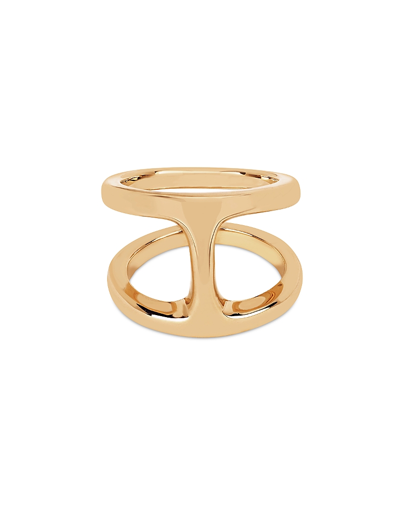 HOORSENBUHS 18K YELLOW GOLD PHANTOM DOUBLE ROW STATEMENT RING