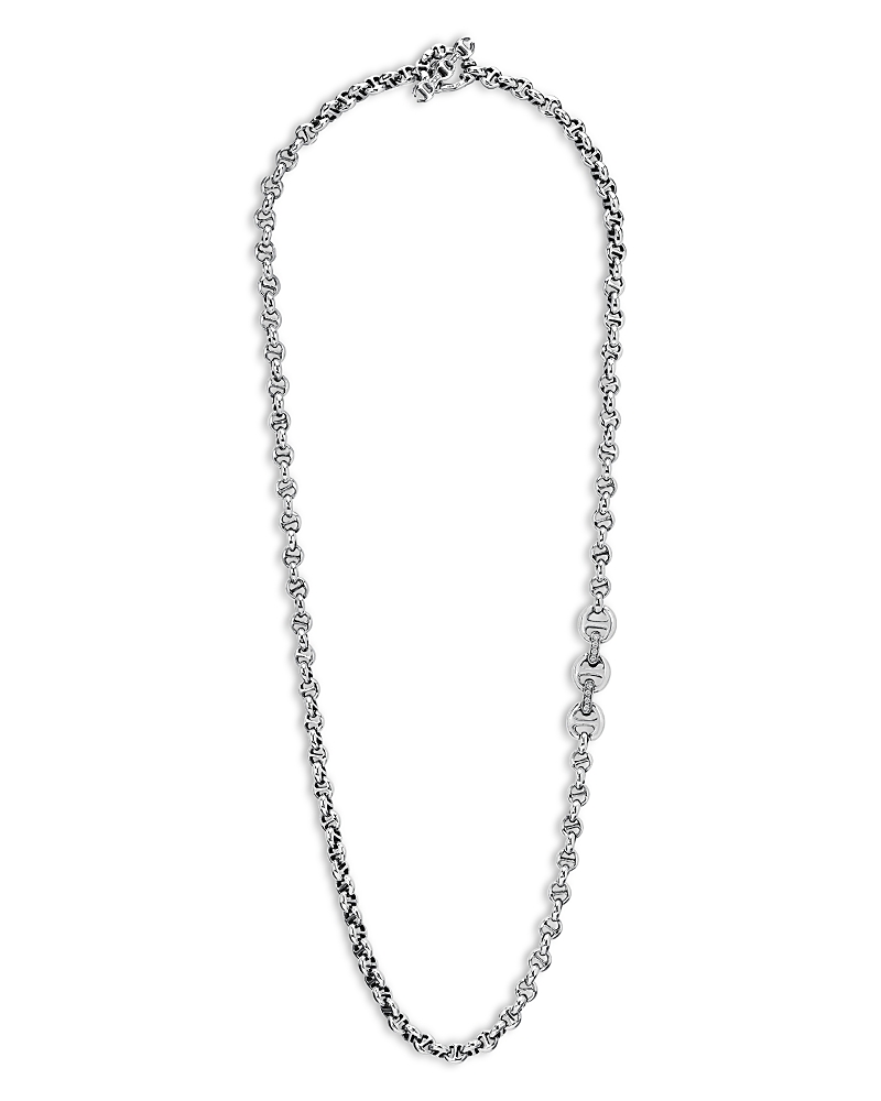 Hoorsenbuhs Sterling Silver Open Link Necklace With Diamonds, 24 In Silver