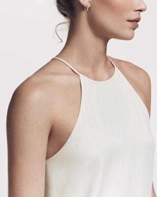 Pav&eacute; Huggie Hoop Earrings in 18K Yellow Gold with Diamonds, 13mm